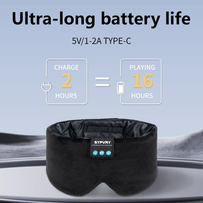Bluetooth 5.4 Wireless Sleep Mask with Integrated Headphones and Microphone - Soft Blackout Eye Mask (Black M)