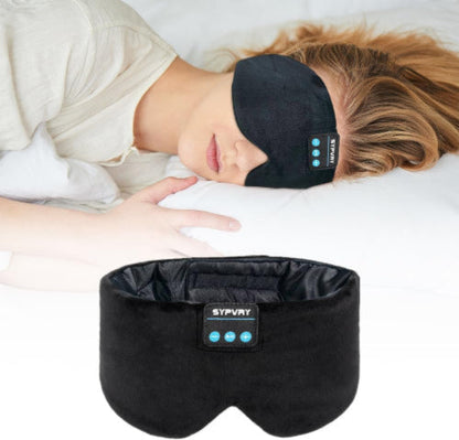 Bluetooth 5.4 Wireless Sleep Mask with Integrated Headphones and Microphone - Soft Blackout Eye Mask (Black M)